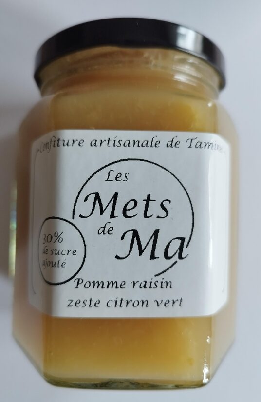 Confiture pomme raisin zeste citron vert 280 g